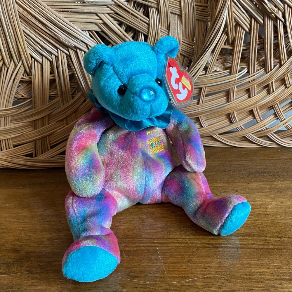 ❤️ Ty Beanie Baby - December The Birthday Clown Bear 🐻 2001